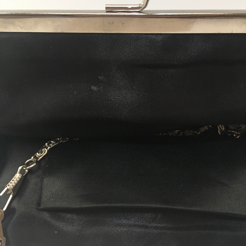 Black Sequin Clutch with Chain - Picture 3 of 3
